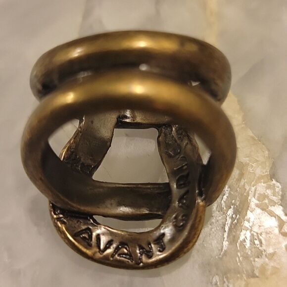 NEW Avant Garde Paris Rope Brass Ring Statement Indie Knot Braided Abstract 8 - Picture 4 of 4